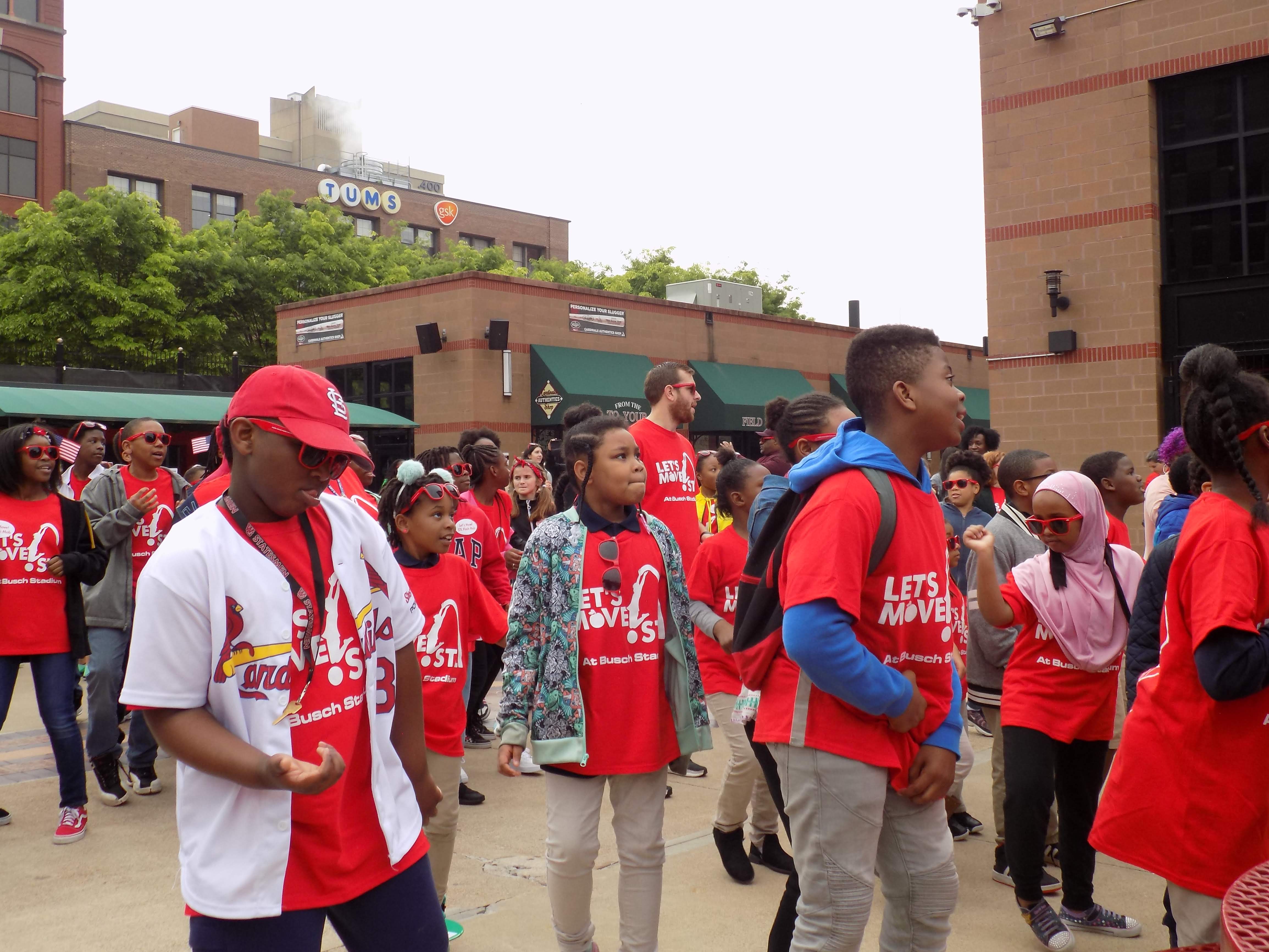 Students move to the music at the 2019 Flash Mob