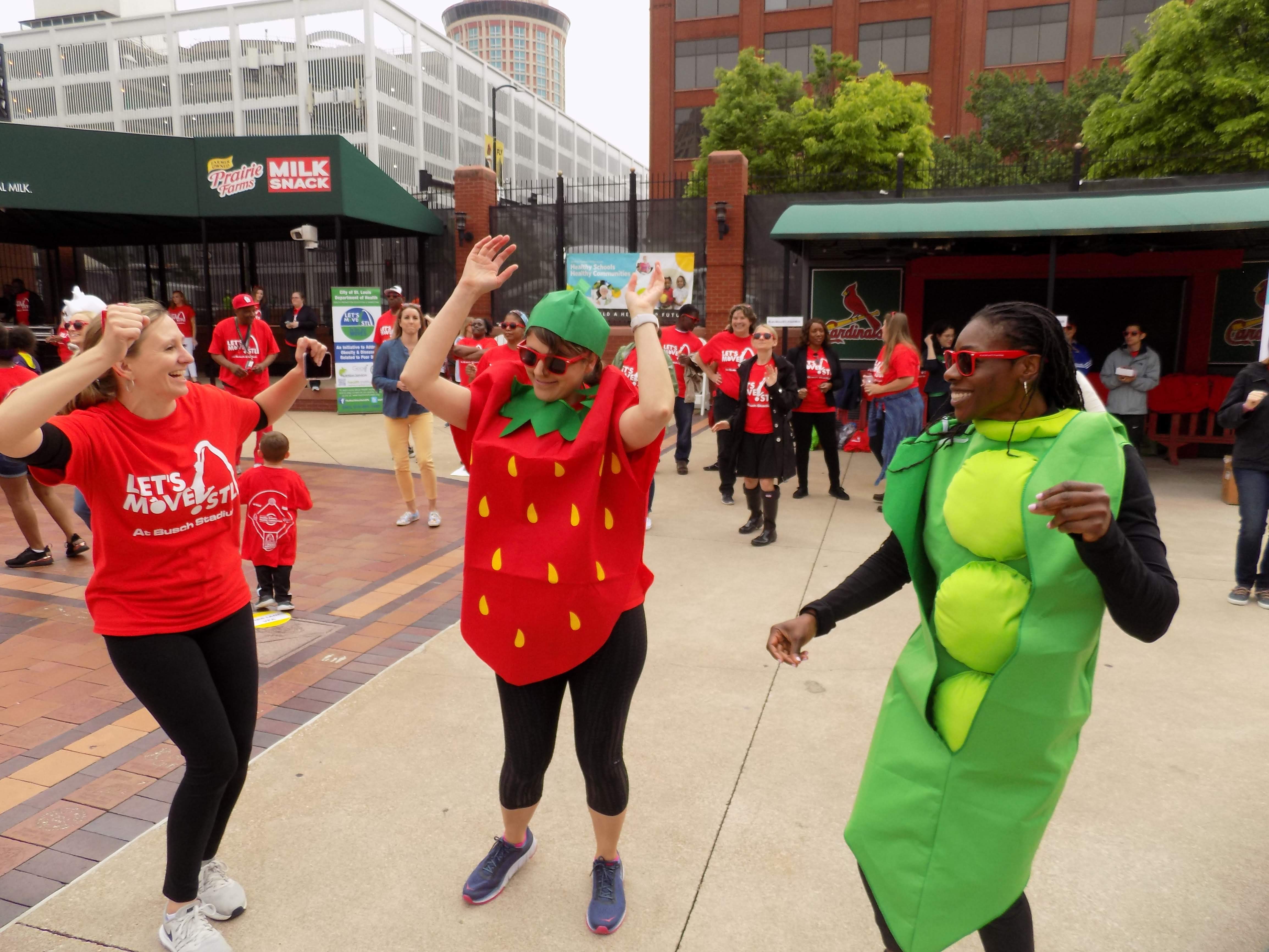 Nutrition Services staff participate in the Flash Mob dancing