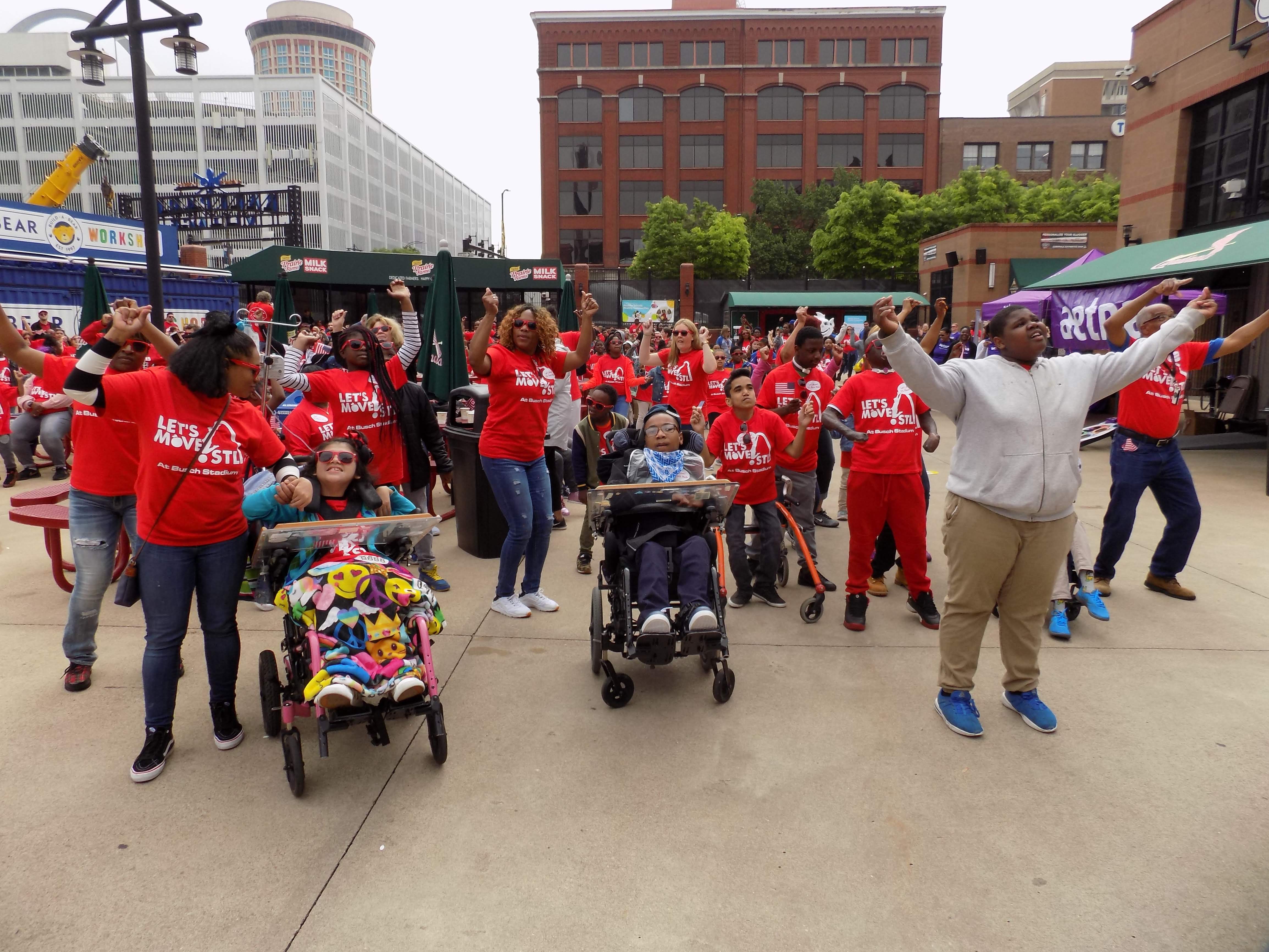 Students from Gateway Michael participate in the Flash mob