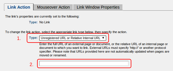 Creating an external link