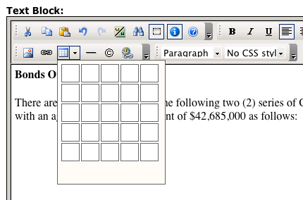 table rows and cols setup 1