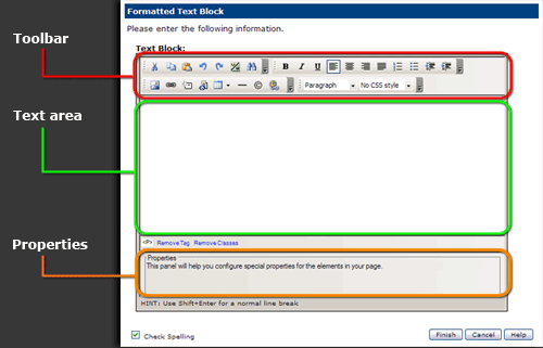 Formatted Text Block Element Editor