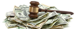 gavel and money