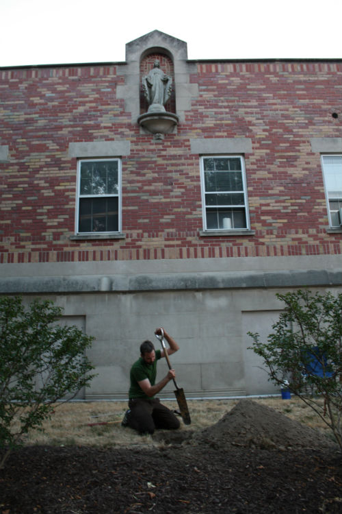 Preparing the place of interment.