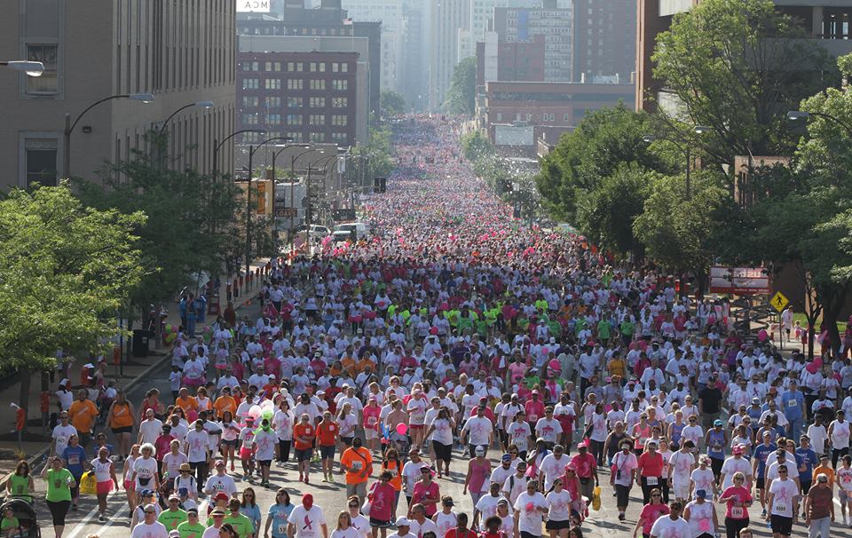 2015 Susan G. Komen Race Downtown St. Louis on Market Street