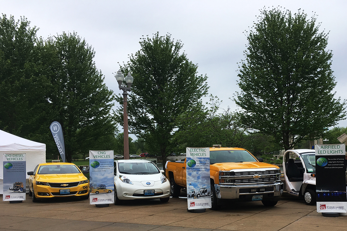 earth day festival airport sustainable cars photos